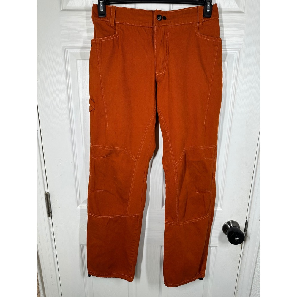 Outdoor Pants Womens XL Orange Climbing Hiking Utility Cotton Trousers 7376
